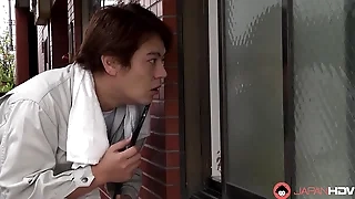 Japanese Yui Misaki masturbates on the bed uncensored.